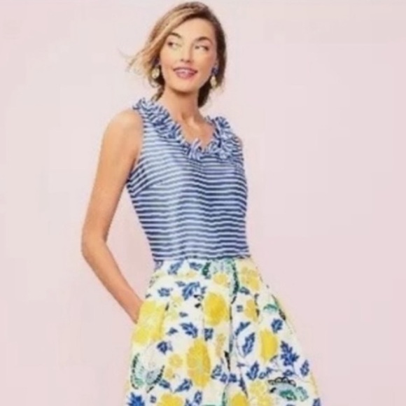 Talbots RSVP Blue & White Ruffle Neck Blouse. - Picture 11 of 11